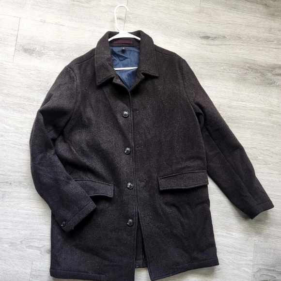 Bonobos Men's The Italian Wool Houndstooth Car Button Up Coat Size M - Picture 11 of 13